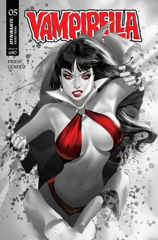 Vampirella (2025) #5 Cover P Inc 1:7 Elias Chatzoudis Black & White Foc Bonus Variant
