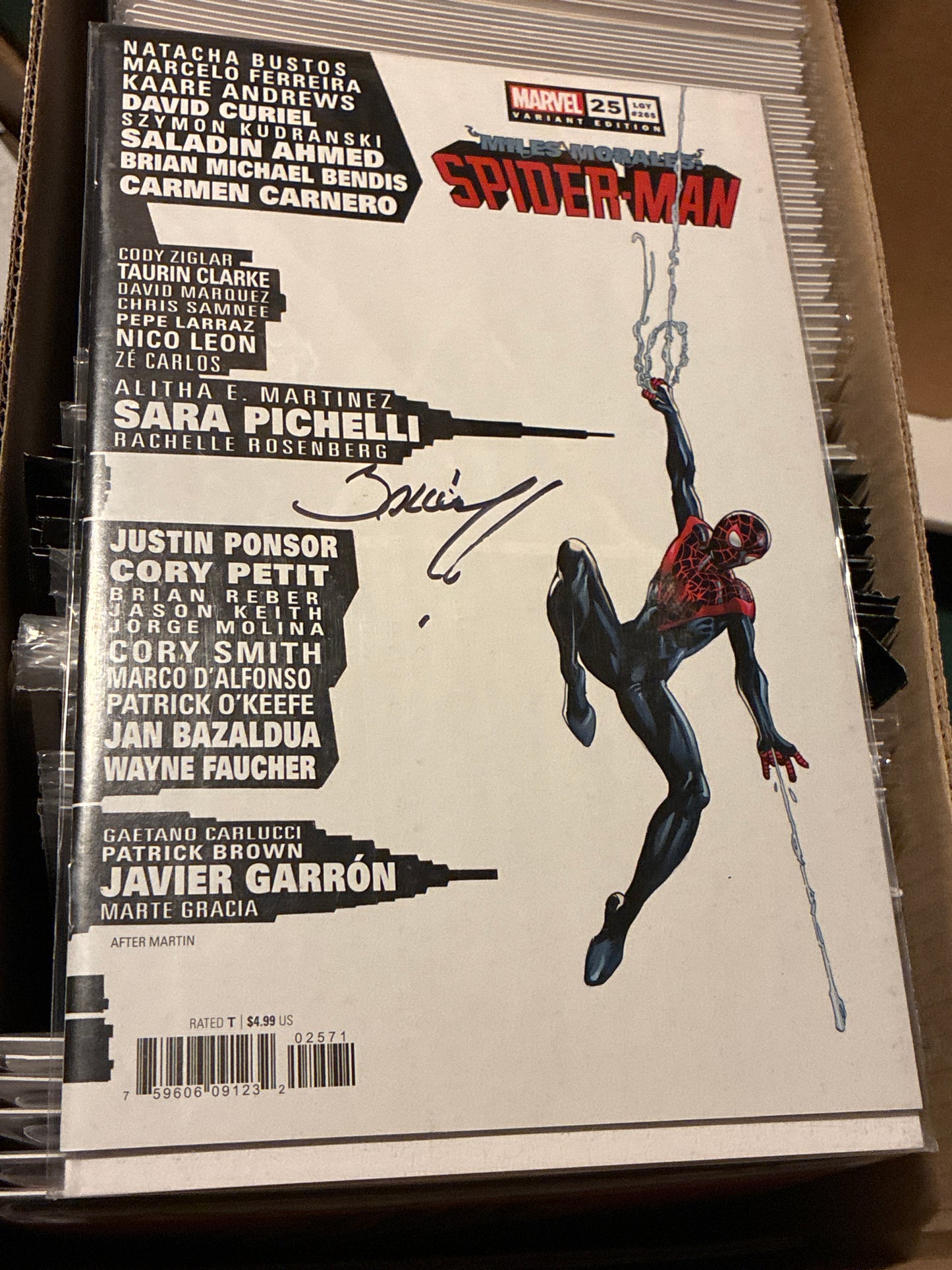Miles Morales Spiderman #25 Bagley variant signed by Mark Bagley